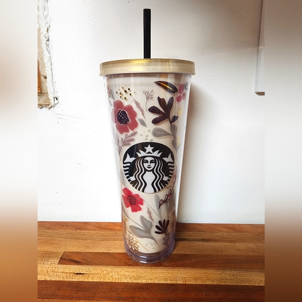 2014 floral neutral harvest starbucks cup RARE